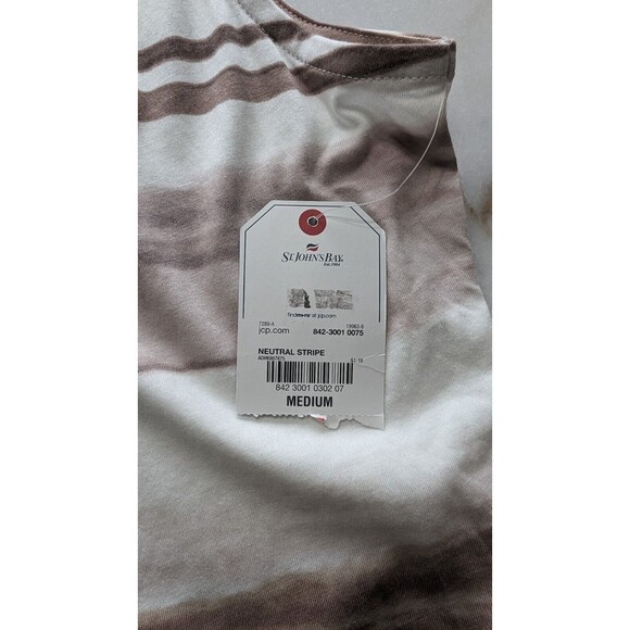 St. John's Bay Women's Brown Ruffle Neck Size Medium Tank top - Picture 5 of 6